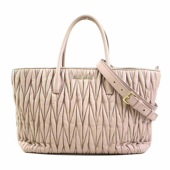 MIU MIU Beige Leather Shoulder Bag